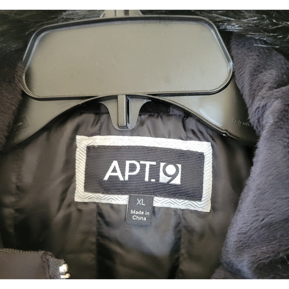 APT.9 Coat Size XL Red Black Plaid Winter Heavy Hooded Faux Fur Trim Mid‎ Length - Picture 8 of 13